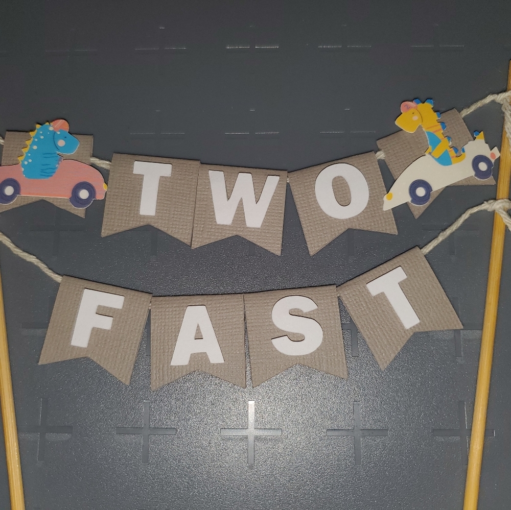 Cake Banner: Dino Racer "Two Fast"